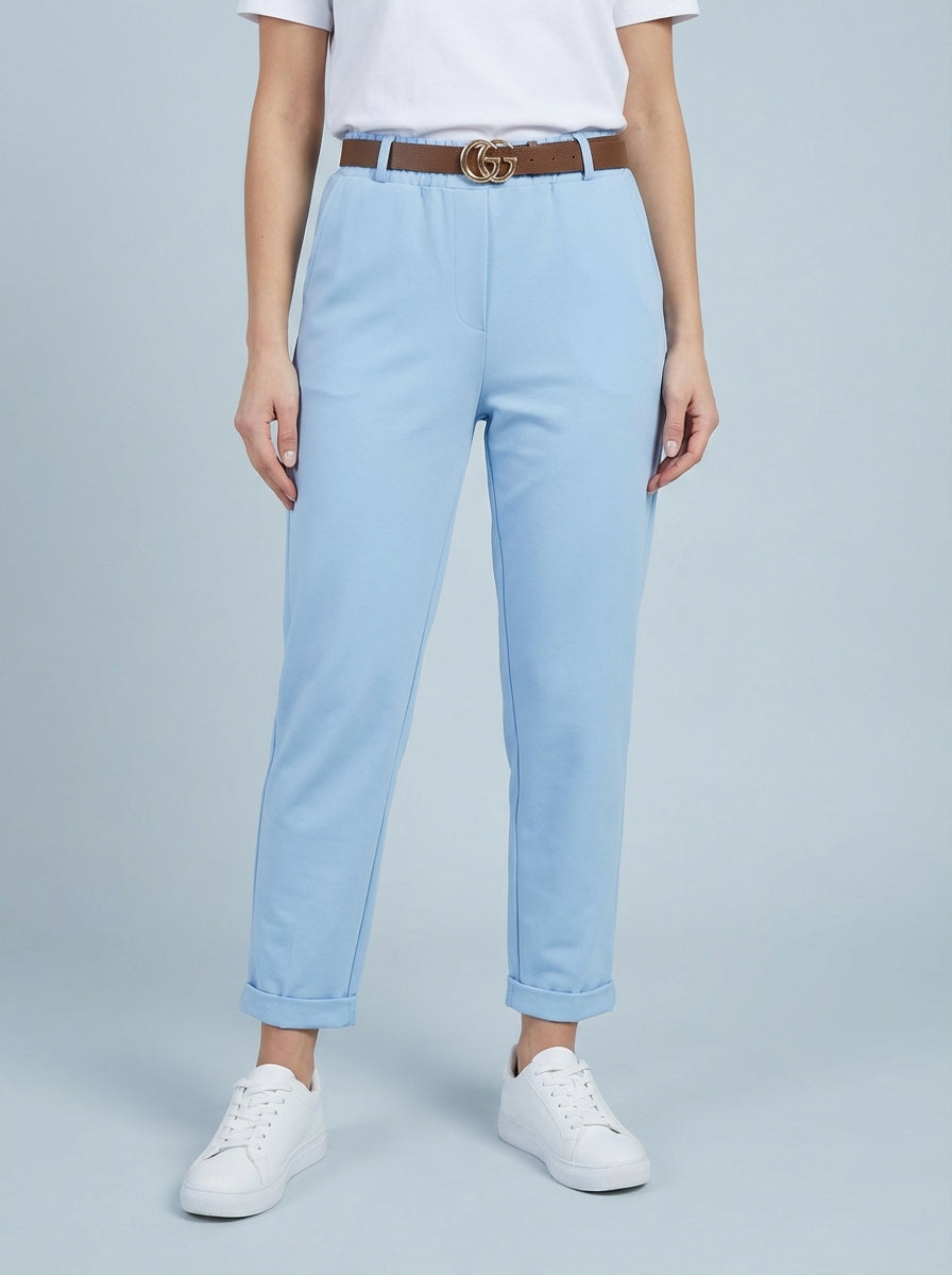 "GIANNA" Tapered Trousers - Sky Blue