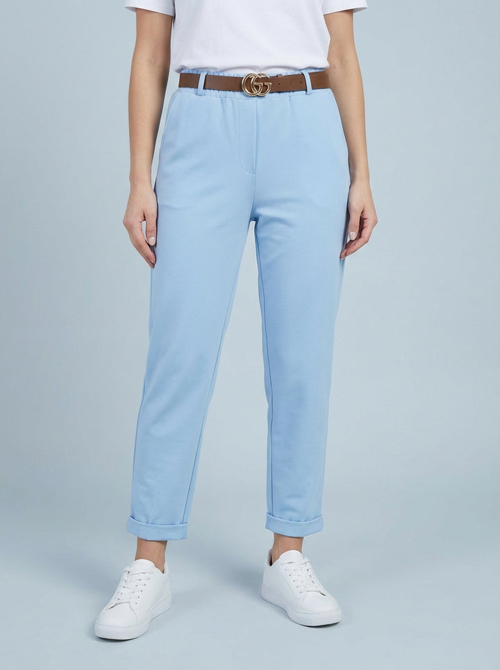"GIANNA" Tapered Trousers - Sky Blue