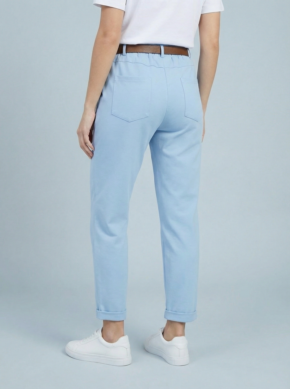 "GIANNA" Tapered Trousers - Sky Blue