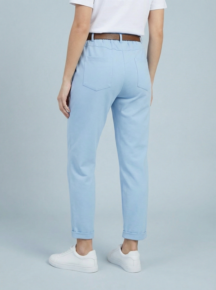 "GIANNA" Tapered Trousers - Sky Blue