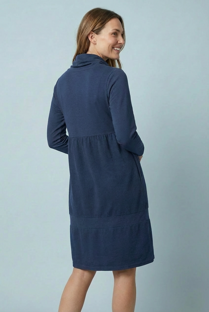 "KAREN" Cowl Neck Dress/Tunic - Navy
