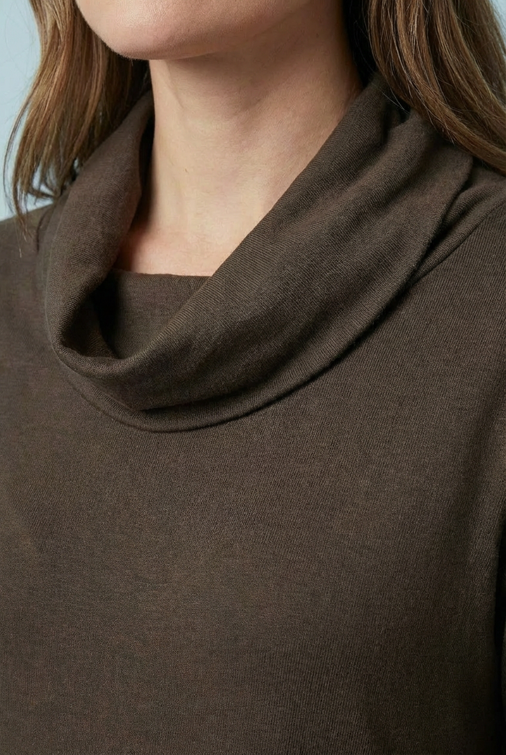"KAREN" Cowl Neck Dress/Tunic- Chocolate