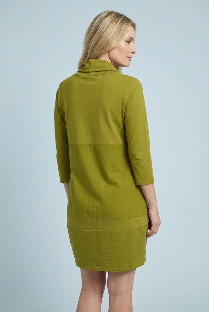 "KAREN" Cowl Neck Dress/Tunic- Lime Green
