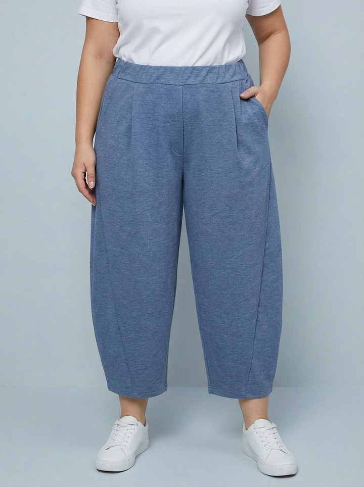 "LISA" Scuba Trousers-Denim