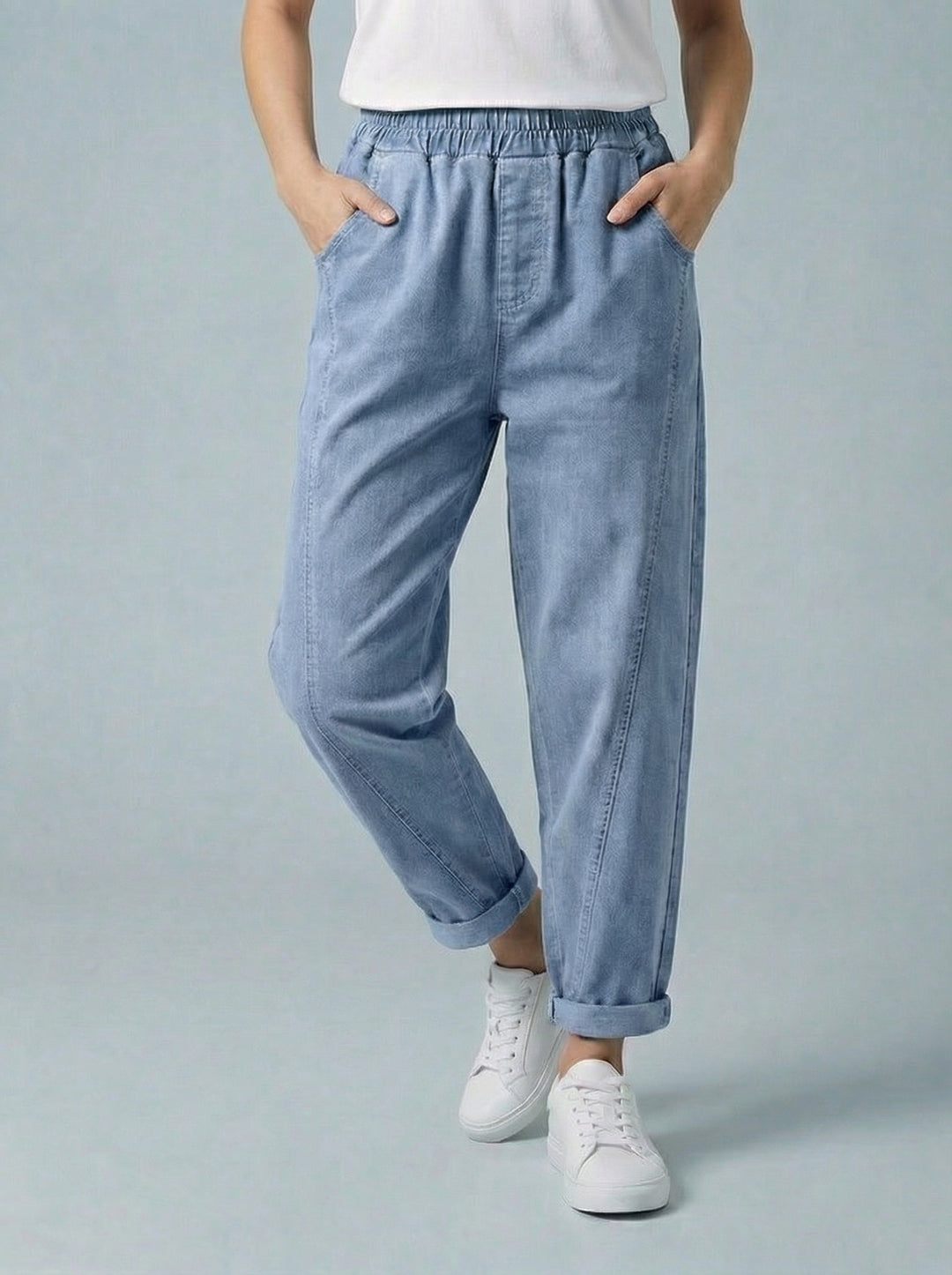 "MARTA” Relaxed Fit Acid Wash Trouser - Denim