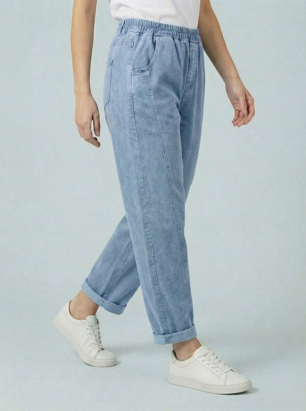 "MARTA” Relaxed Fit Acid Wash Trouser - Denim