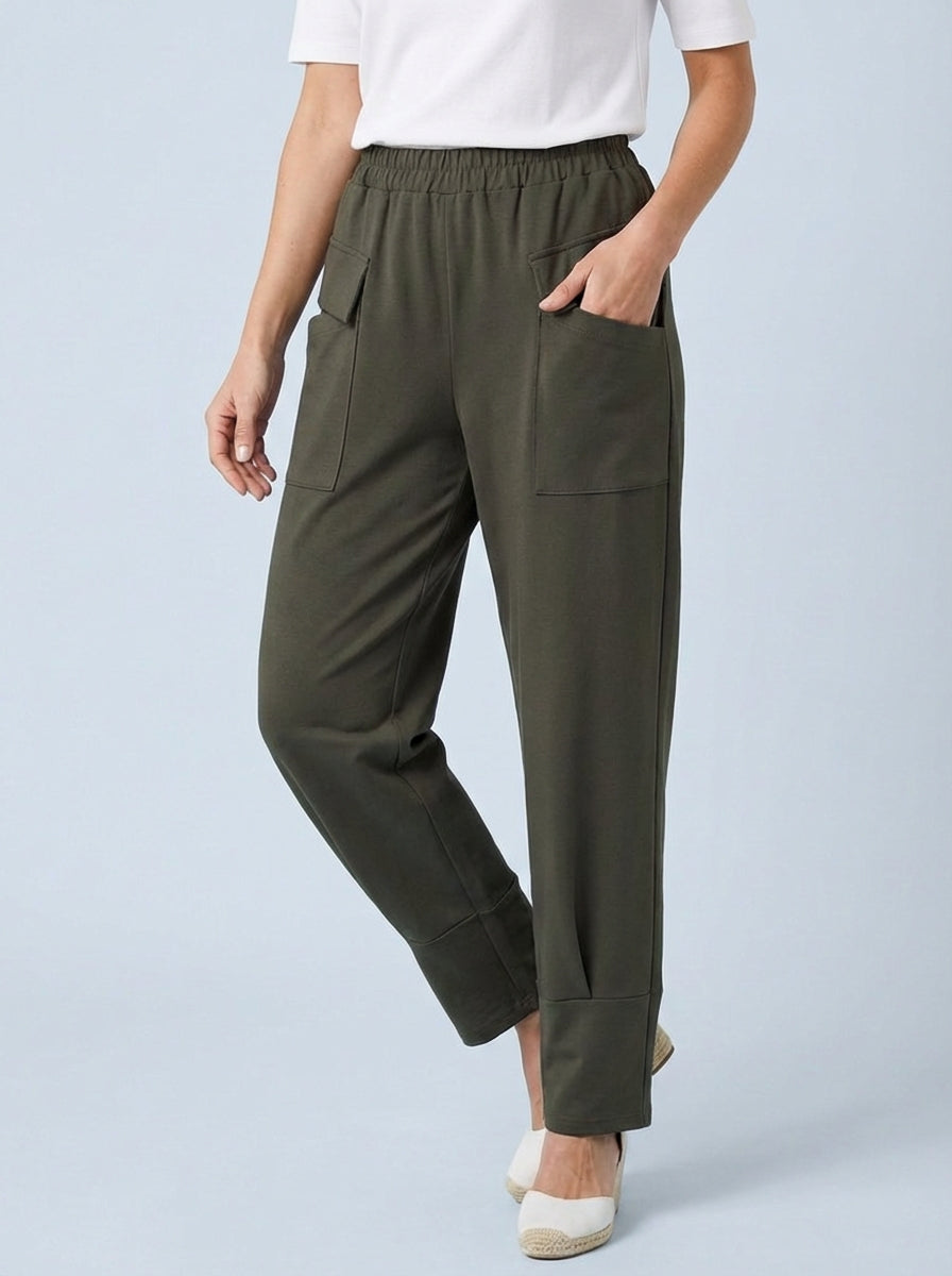 “MILANO” Scuba Trouser - Khaki Green