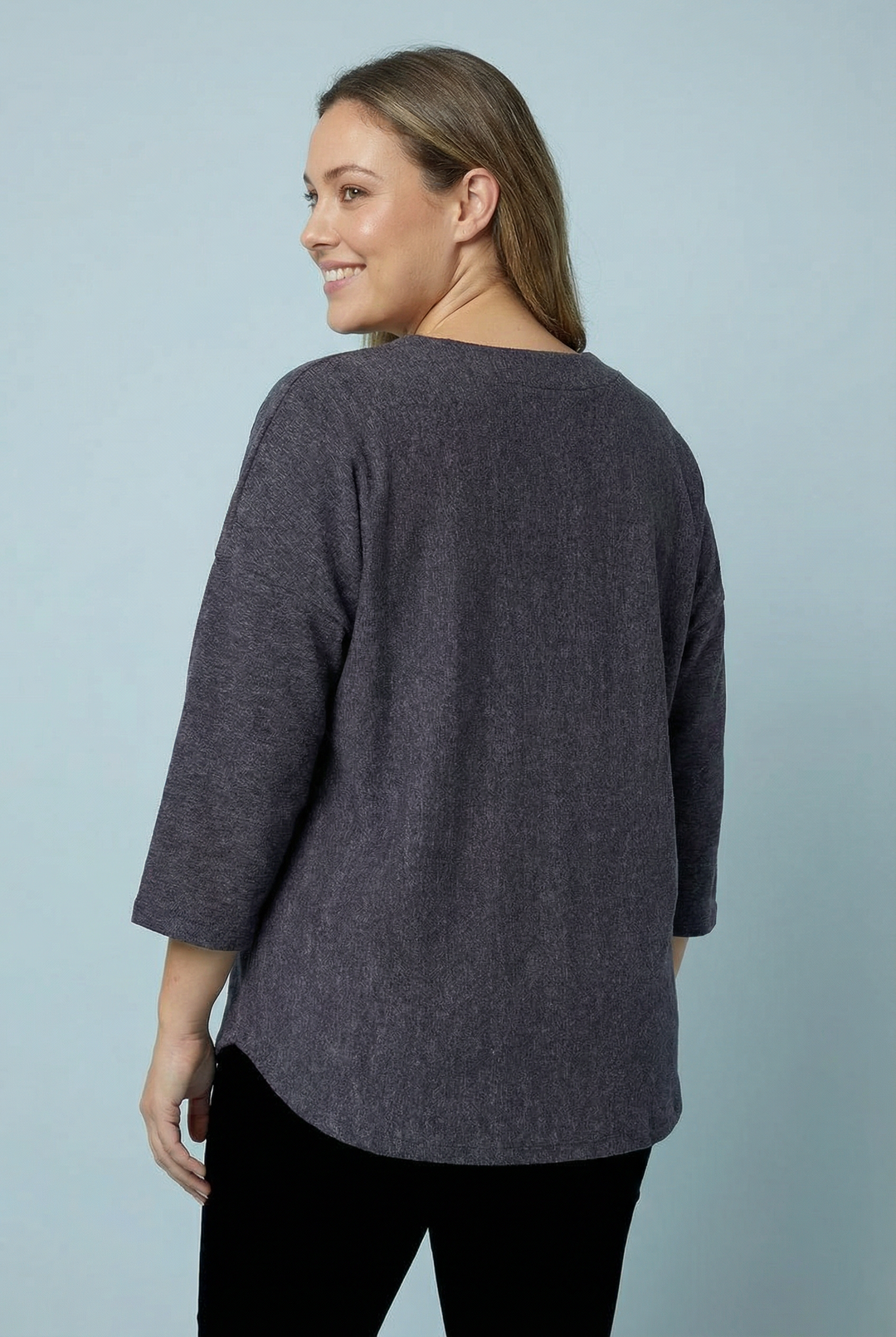 "AMIRA" Soft Knit Top - Ash Grey