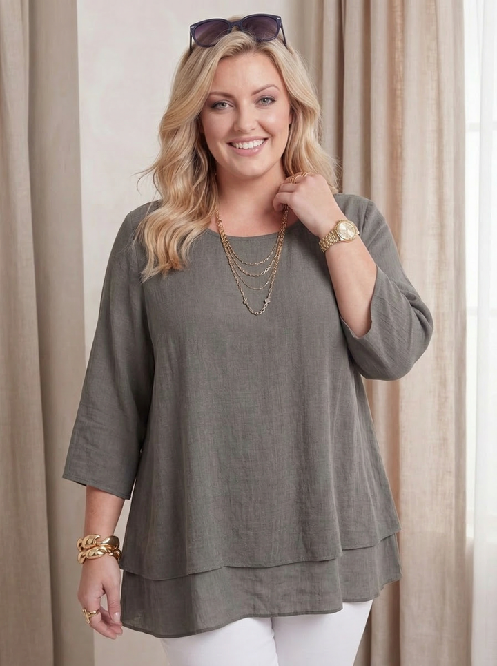 "SCARLETT” Relaxed Fit Split Back Top