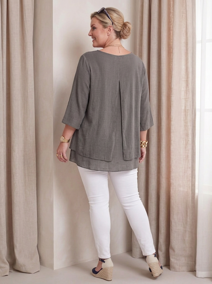 "SCARLETT” Relaxed Fit Split Back Top