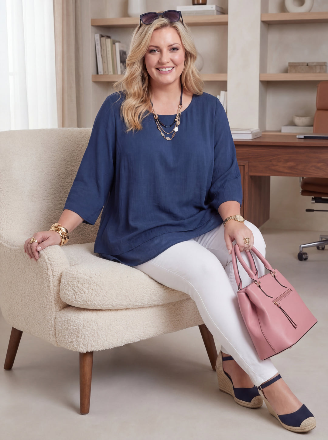 "SCARLETT” Relaxed Fit Split Back Top