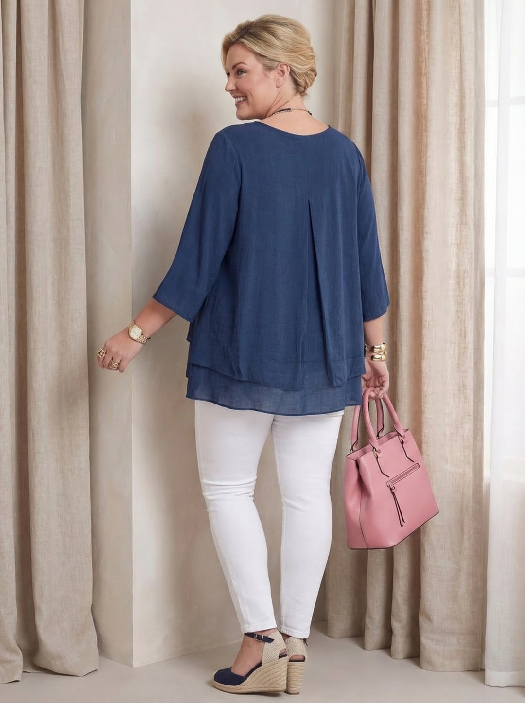 "SCARLETT” Relaxed Fit Split Back Top