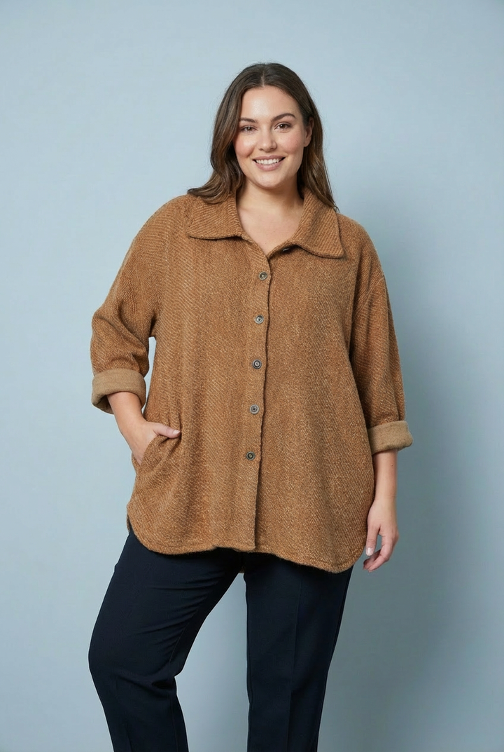 "STEFIE" Oversize Jacket - Tan