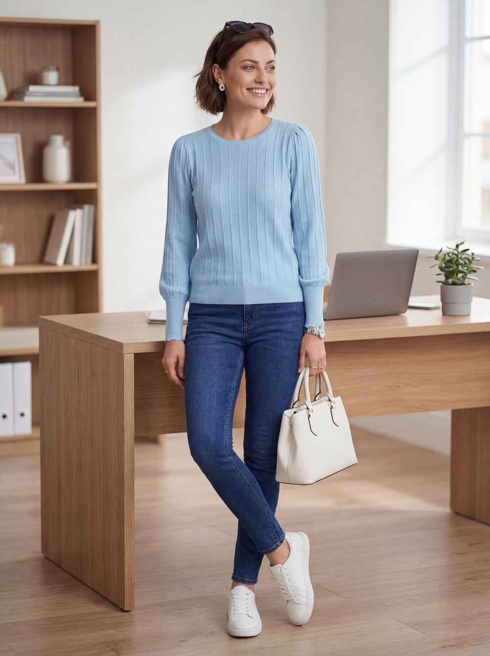 "STELLA” Soft Knit Jumper - Sky Blue