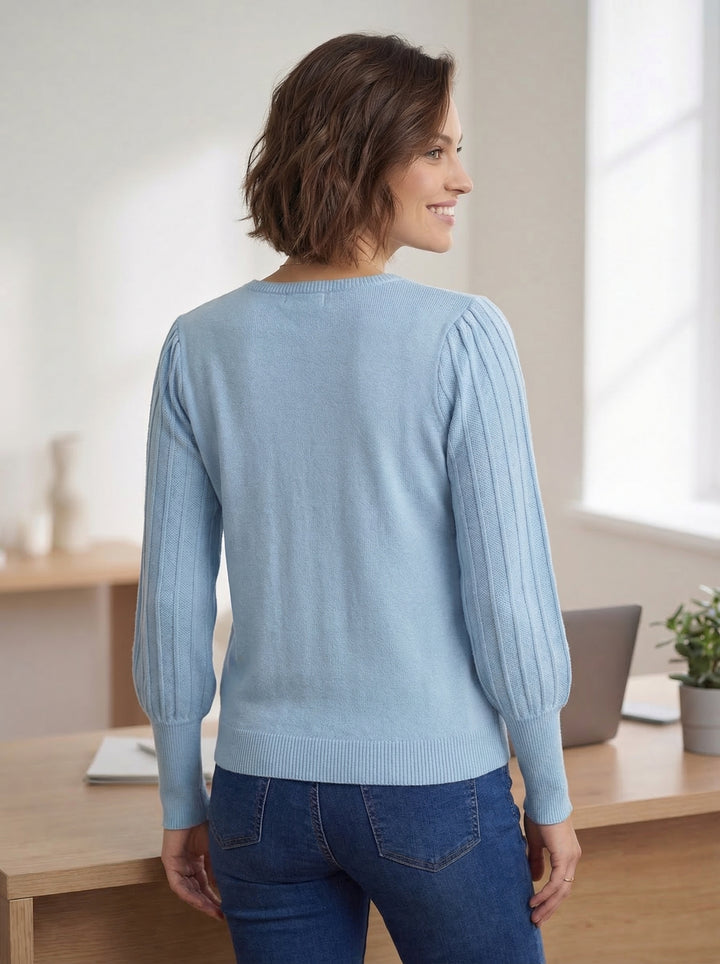 "STELLA” Soft Knit Jumper - Sky Blue