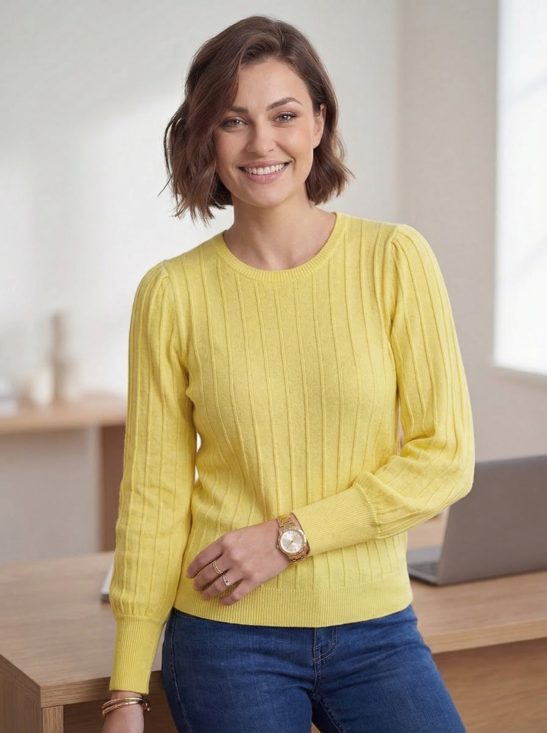 "STELLA” Soft Knit Jumper - Yellow