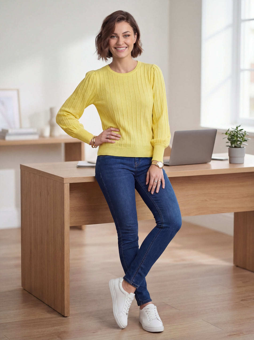 "STELLA” Soft Knit Jumper - Yellow