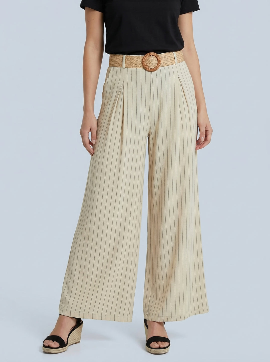 "TAYLOR” Pinstripe Trouser - Cream