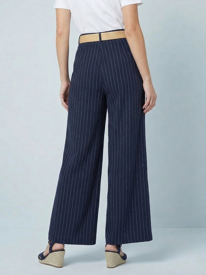 "TAYLOR” Pinstripe Trouser - Navy