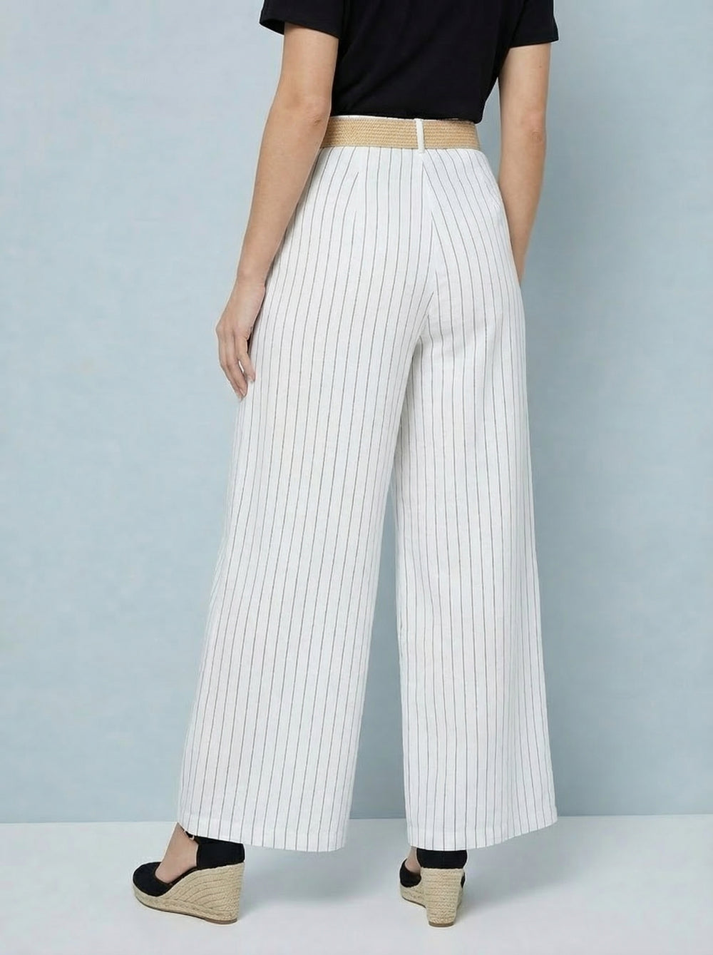 "TAYLOR” Pinstripe Trouser - White