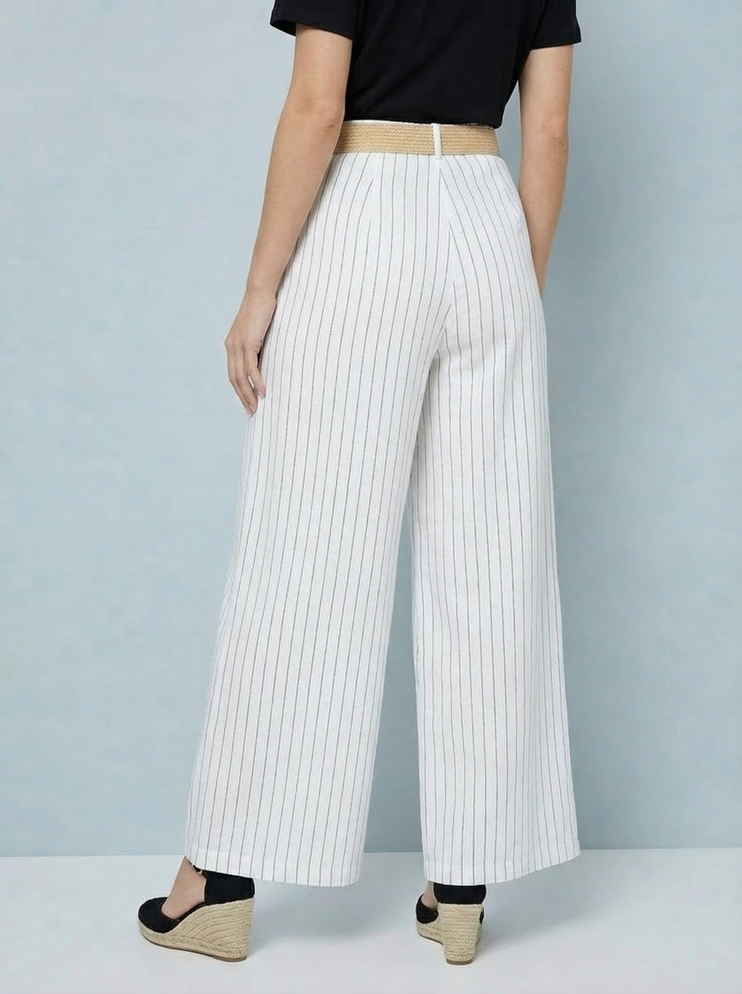 "TAYLOR” Pinstripe Trouser - White