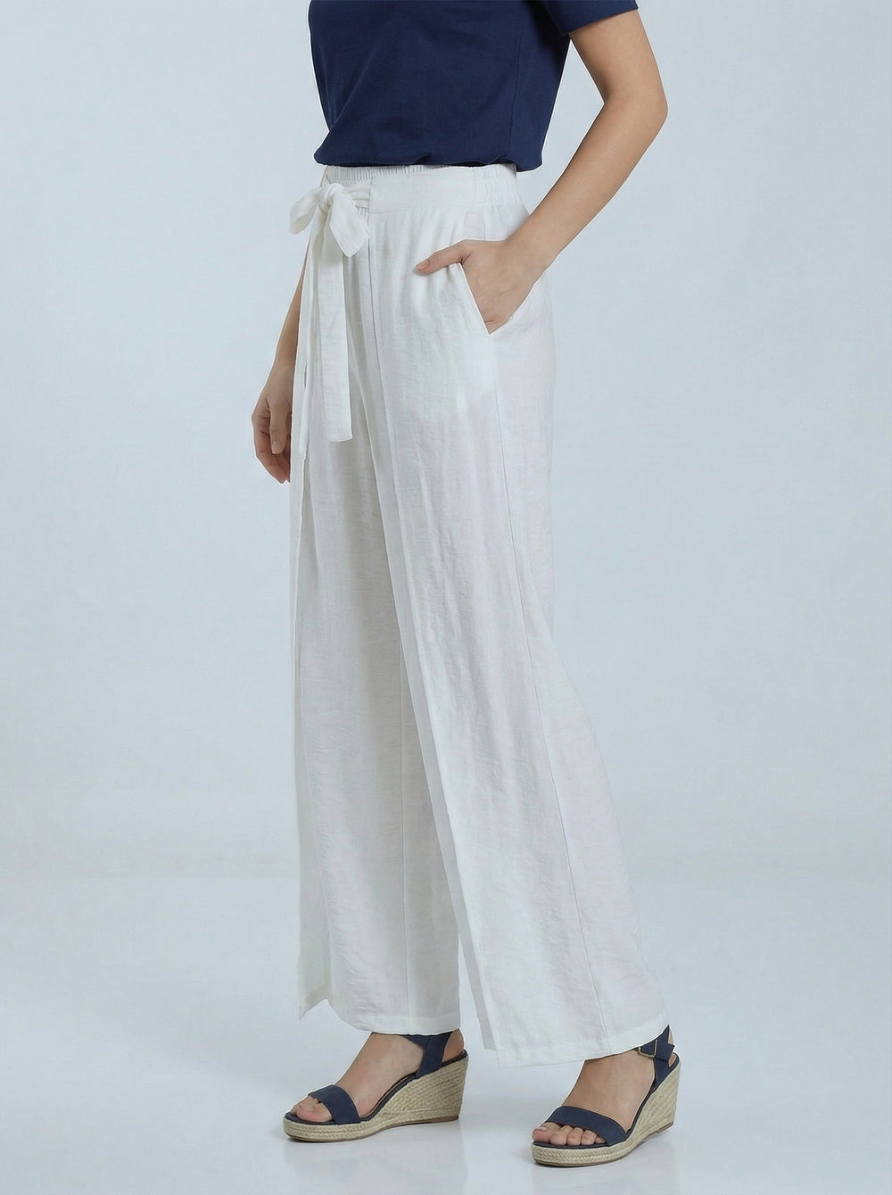 "TILLY” Wrap Over Trousers  - White