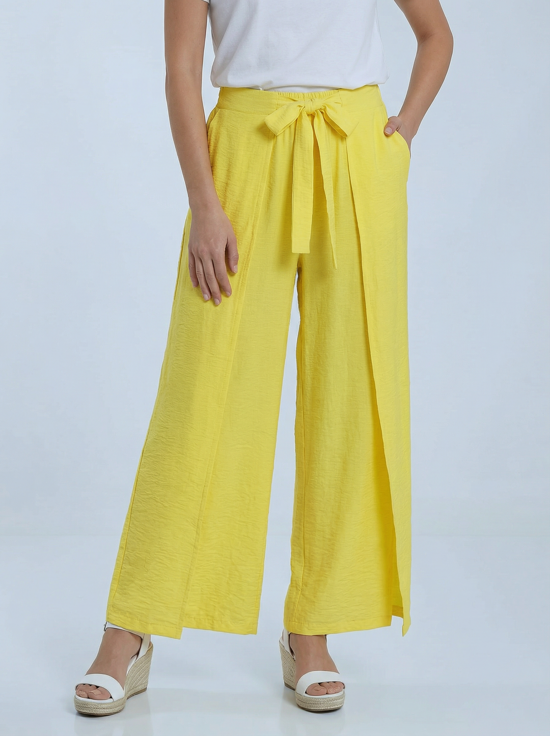 "TILLY” Wrap Over Trousers  - Yellow