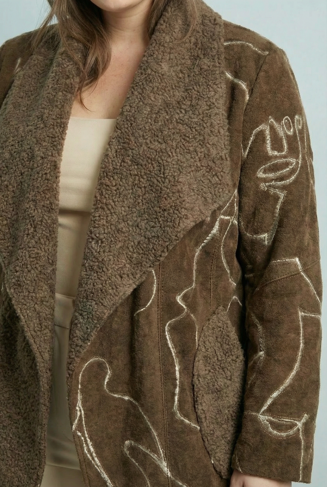 "JAMILLA" Waterfall Coat – Chocolate / Cream