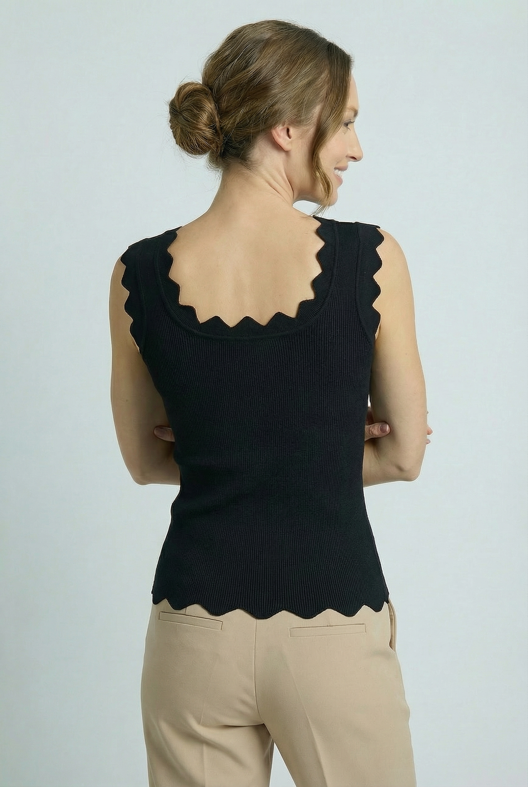 "CARLY" Vest Blouse-Black