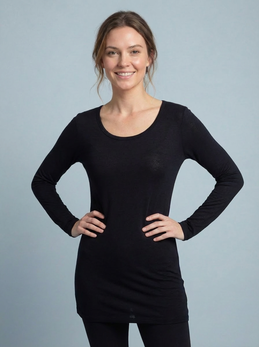 The Essential Long Sleeve "Magic" Vest - black
