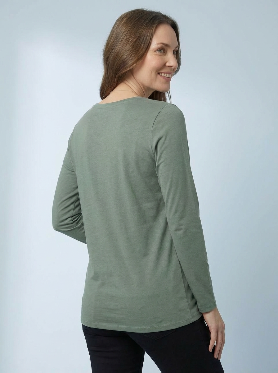 The Essential Long Sleeve "Magic" Vest-Green