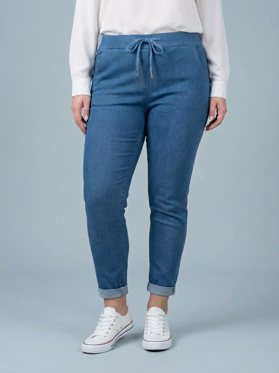 "CARMELA" Smooth MAGIC Trouser-Light Denim