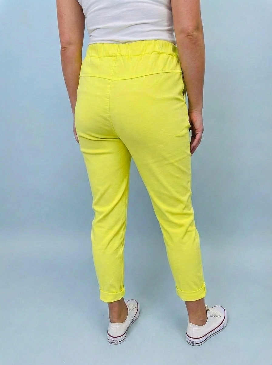 "CARMELA" Smooth MAGIC Trouser-Lemon Yellow
