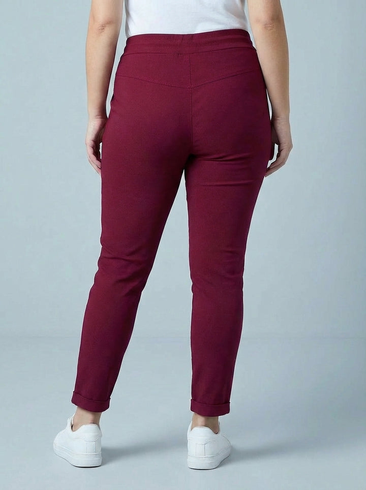 "CARMELA" Smooth MAGIC Trouser-Burgundy