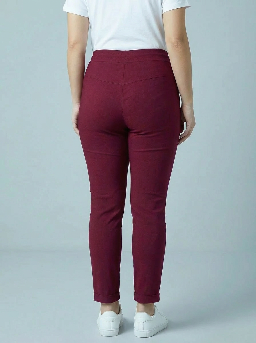 "CARMELA" Smooth MAGIC Trouser-Burgundy