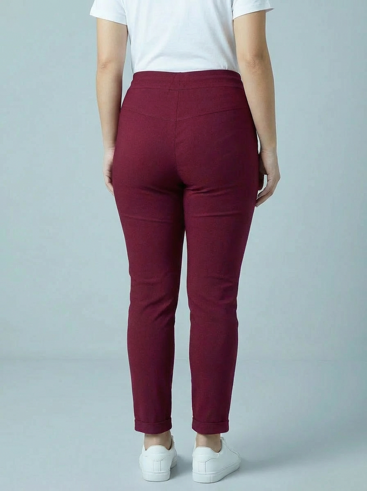 "CARMELA" Smooth MAGIC Trouser-Burgundy