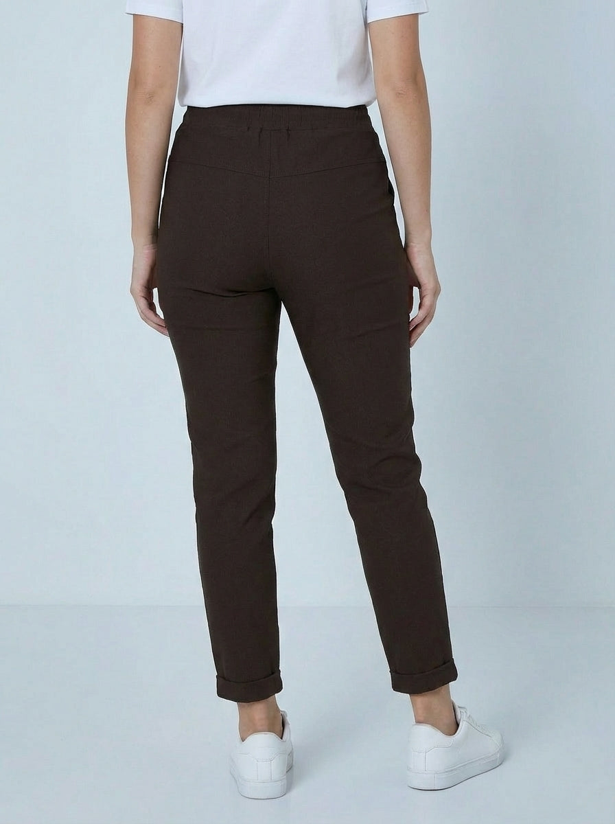 "CARMELA" Smooth MAGIC Trouser-Chocolate Brown