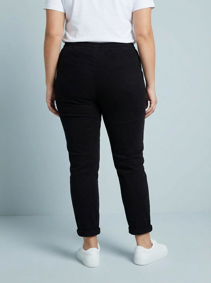 "CARMELA" Corduroy Trouser-Black