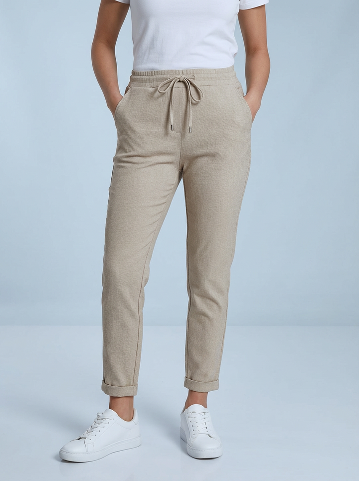 "CARMELA" Smooth MAGIC Trouser-Stone