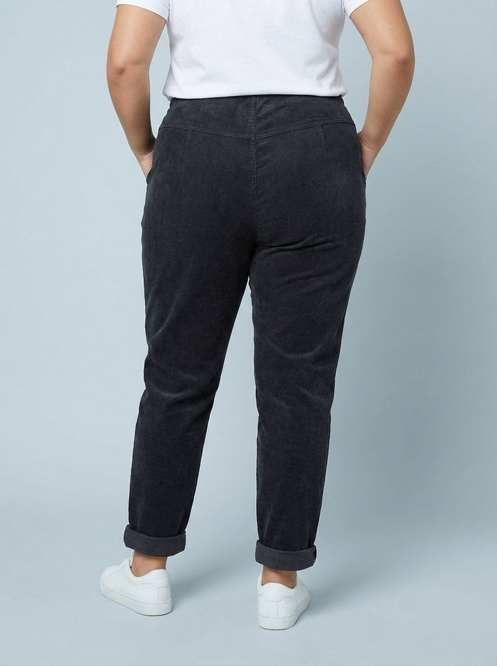 "CARMELA" Corduroy Trouser-Dark Grey