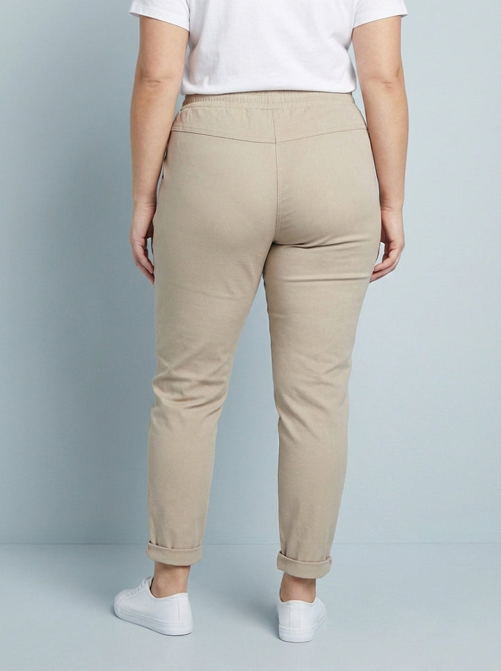 "CARMELA" Smooth MAGIC Trouser-Stone