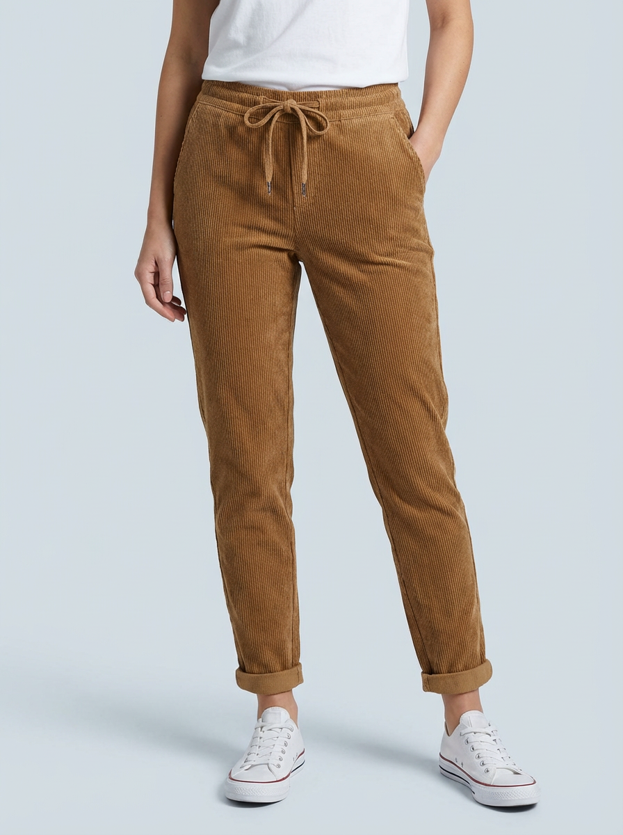 "CARMELA" Corduroy Trouser-Tan