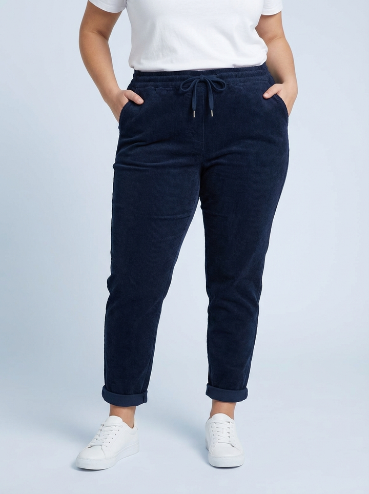 "CARMELA" Corduroy Trouser-Navy