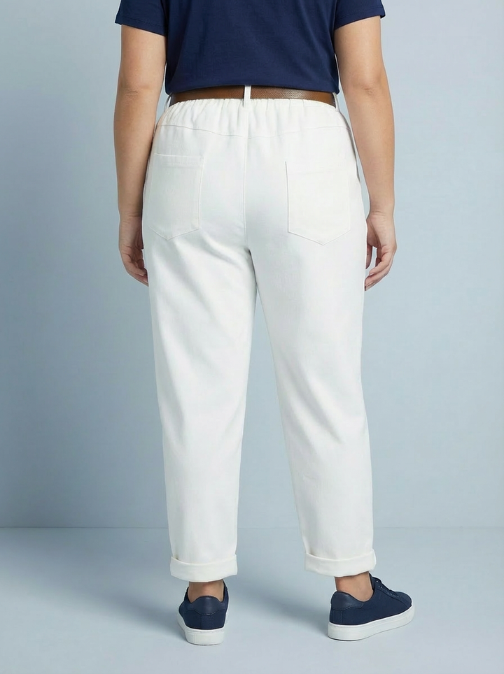 "GIANNA" Tapered Trousers-White