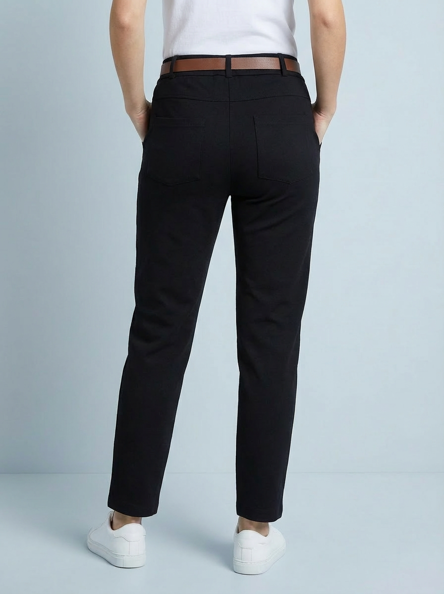 "GIANNA" Tapered Trousers-Black