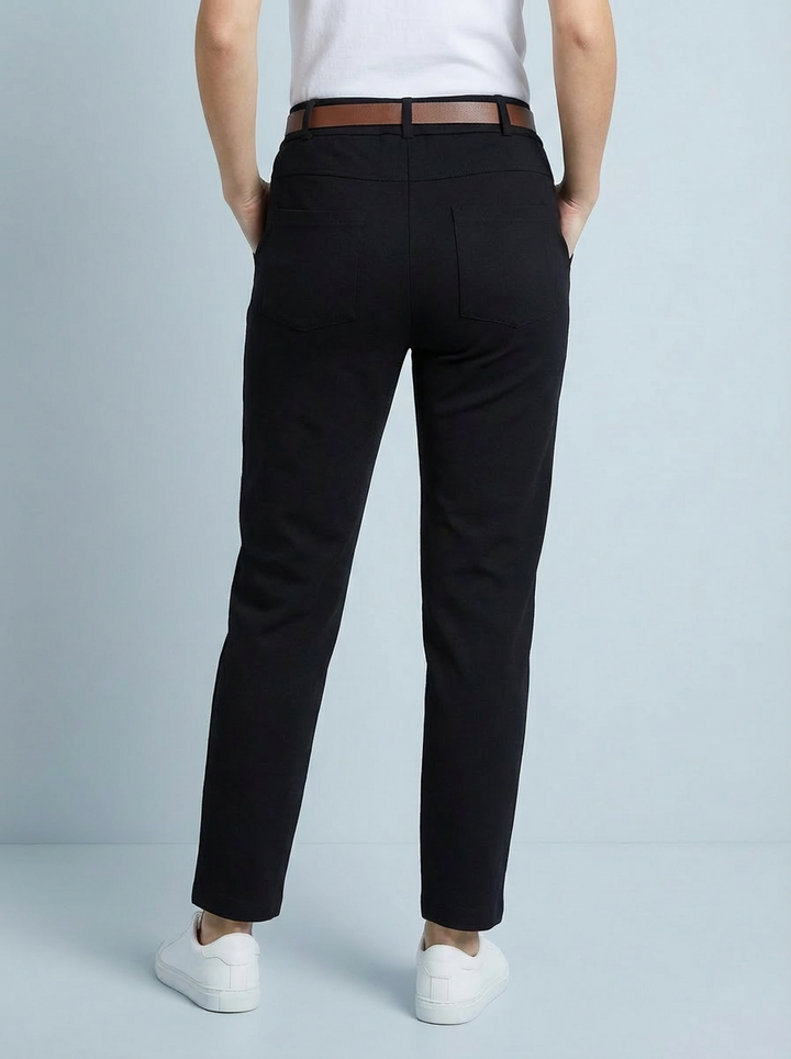 "GIANNA" Tapered Trousers-Black