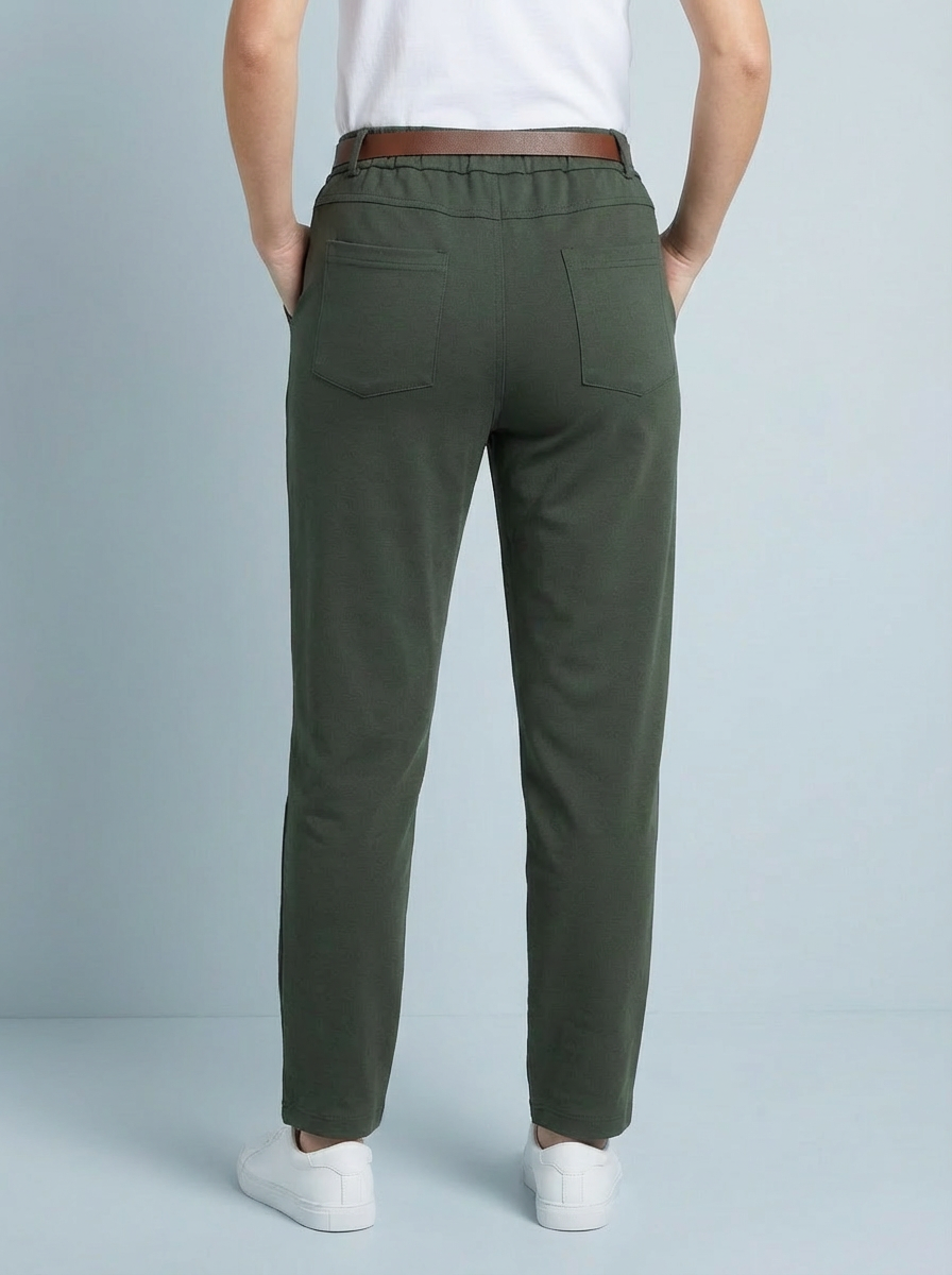 "GIANNA" Tapered Trousers-Green