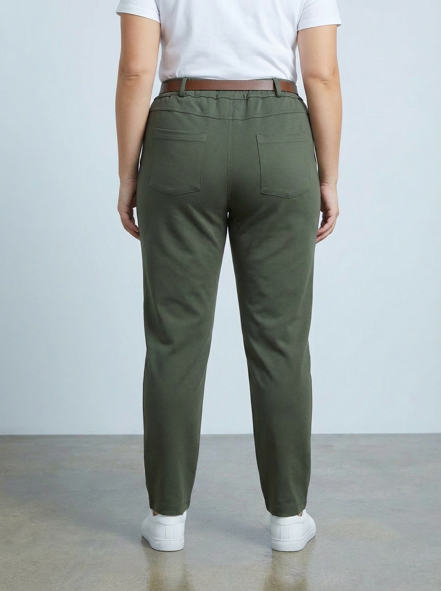 "GIANNA" Tapered Trousers-Green