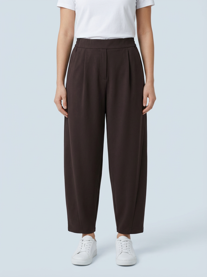"LISA" Scuba Trousers-Brown