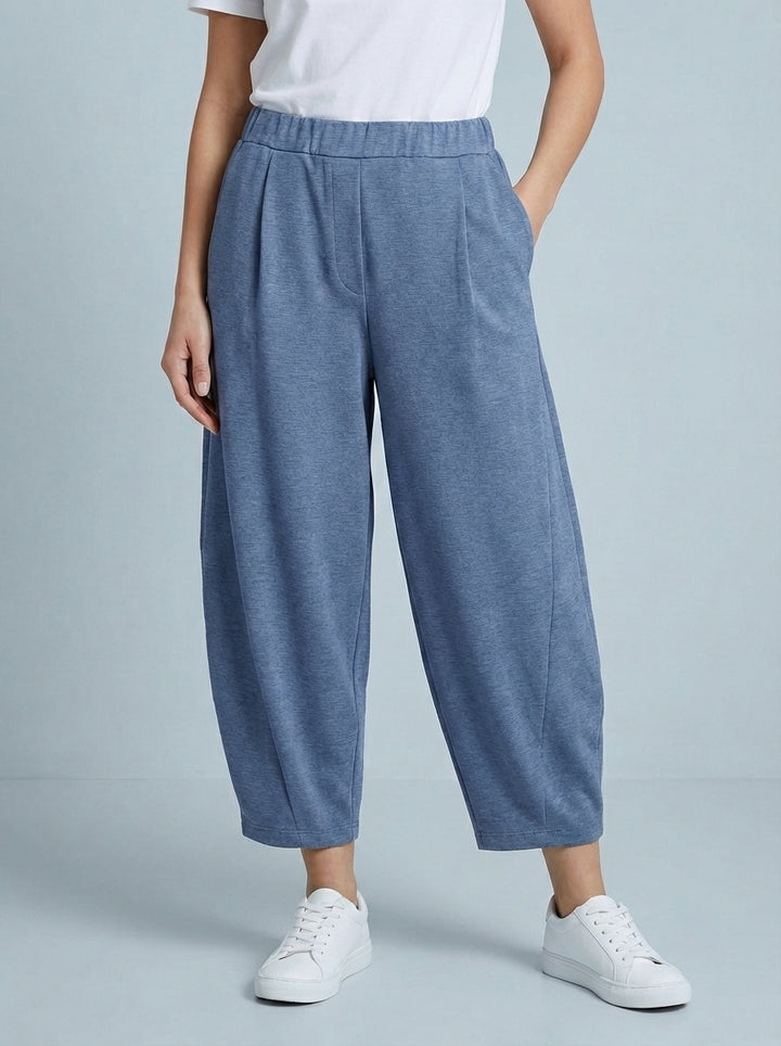 "LISA" Scuba Trousers-Denim